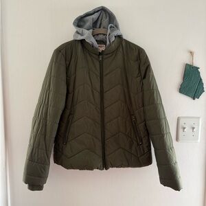 Arizona Jean Company Khaki Quilted Jacket with Hood